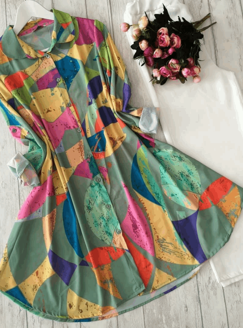 Ochre Dress Over Pants Set