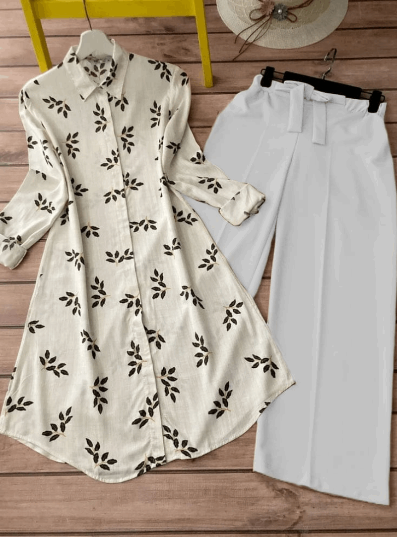 Talia Printed Top with Bottom Closure