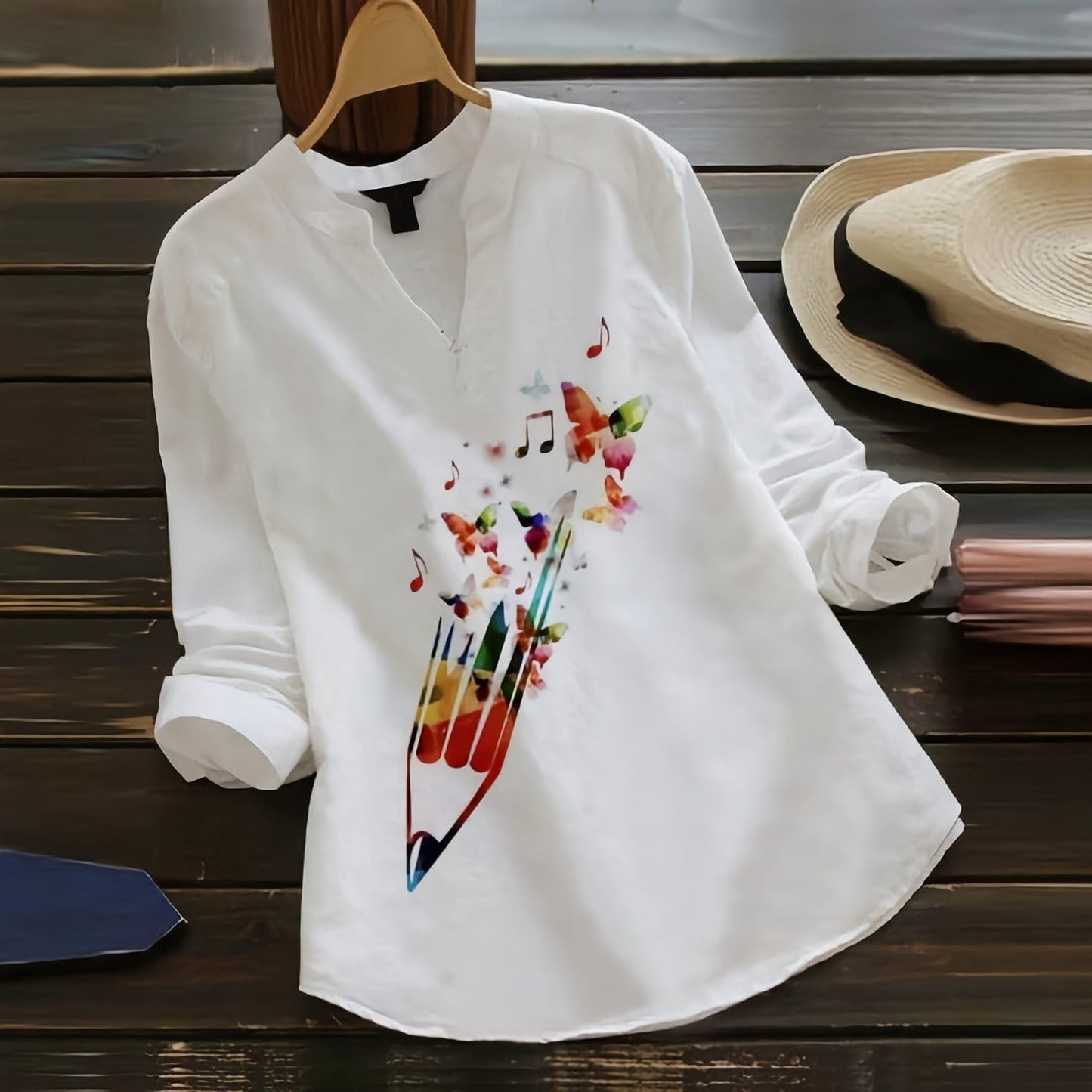 Colorful Pencil Creative Design Top
