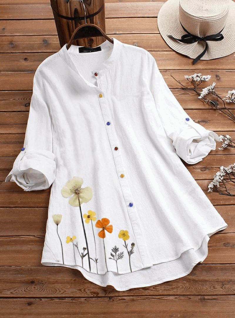 Women White Printed Tunic