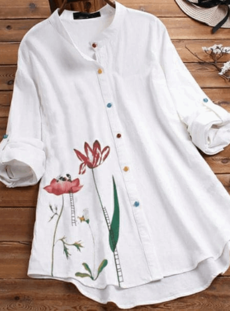 Women White Printed Tunic