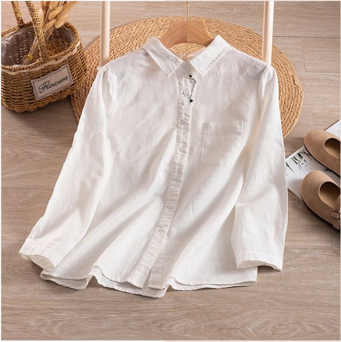 Women Full Sleeve Plain Cotton Comfort Shirt