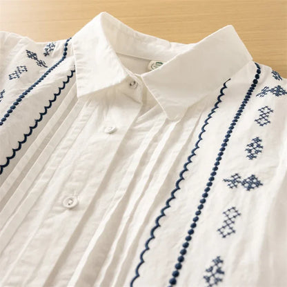 Geometric Pattern Embroidered Blouse