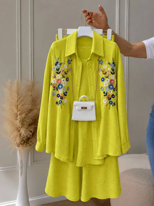 Breezy Bloom Haven Co-Ord Set Lemon Yellow