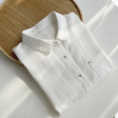 New Autumn Cotton White Shirts Women