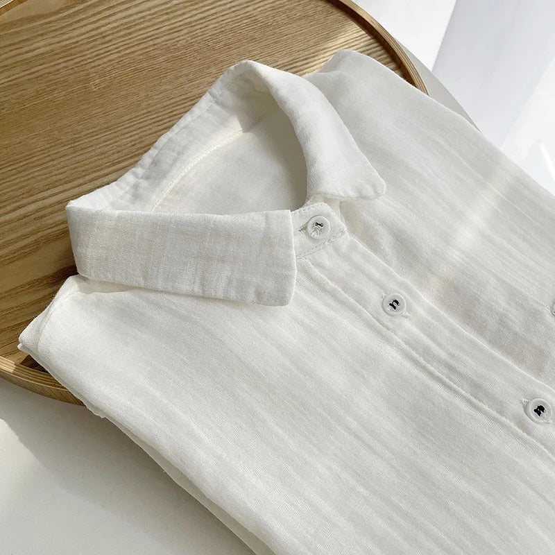 New Autumn Cotton White Shirts Women