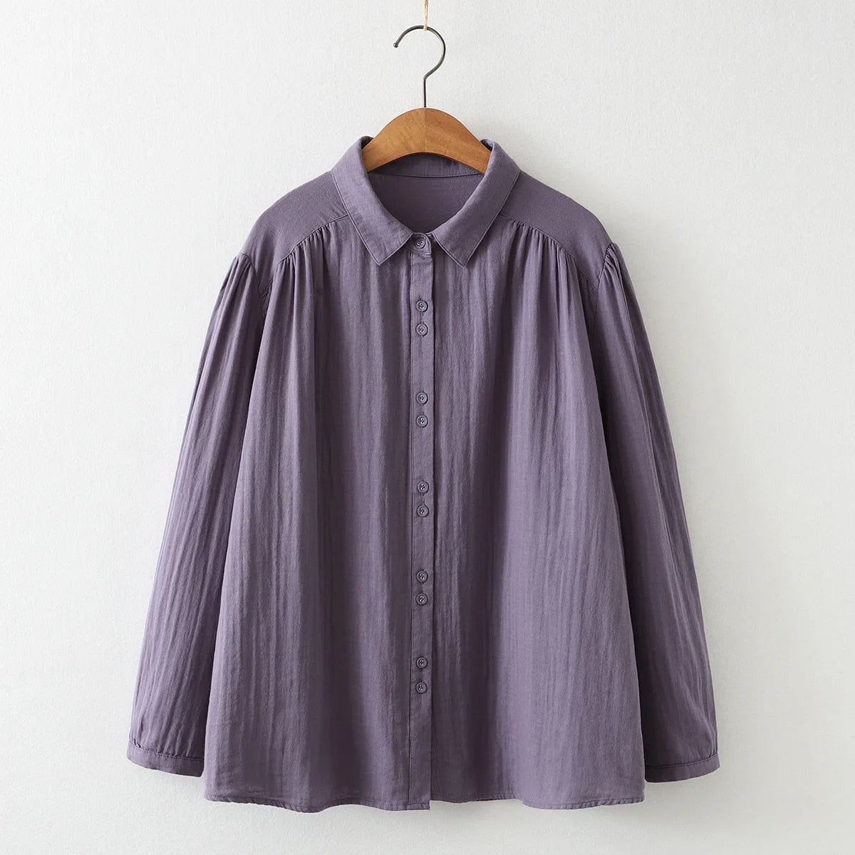 New Autumn 2 Layers Cotton Yarn Women Shirts