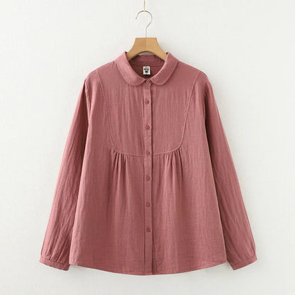 Pure Cotton Casual Wear Doll Collar Shirts