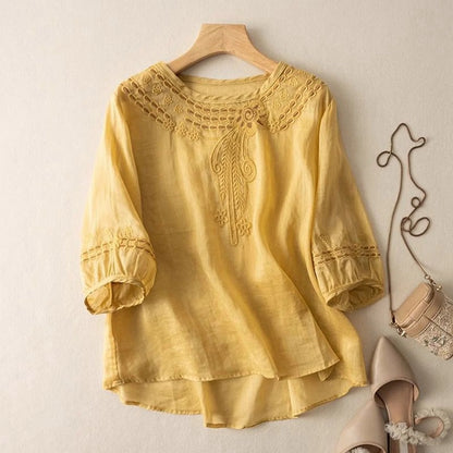 Women Embroidery Round Neck Stylish Tunics