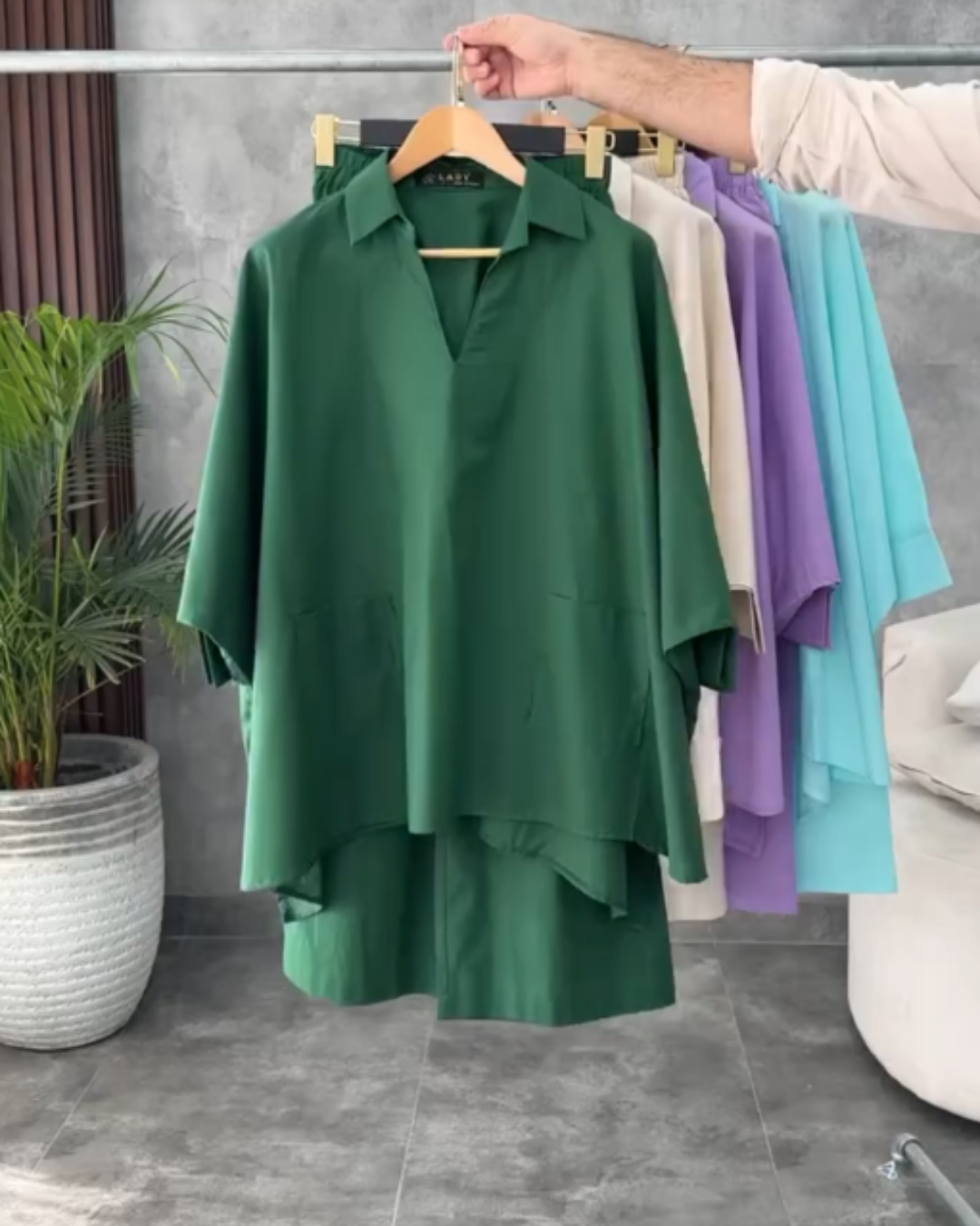 Lunora Emerald Bloom – Women's Cotton Co-Ord Set