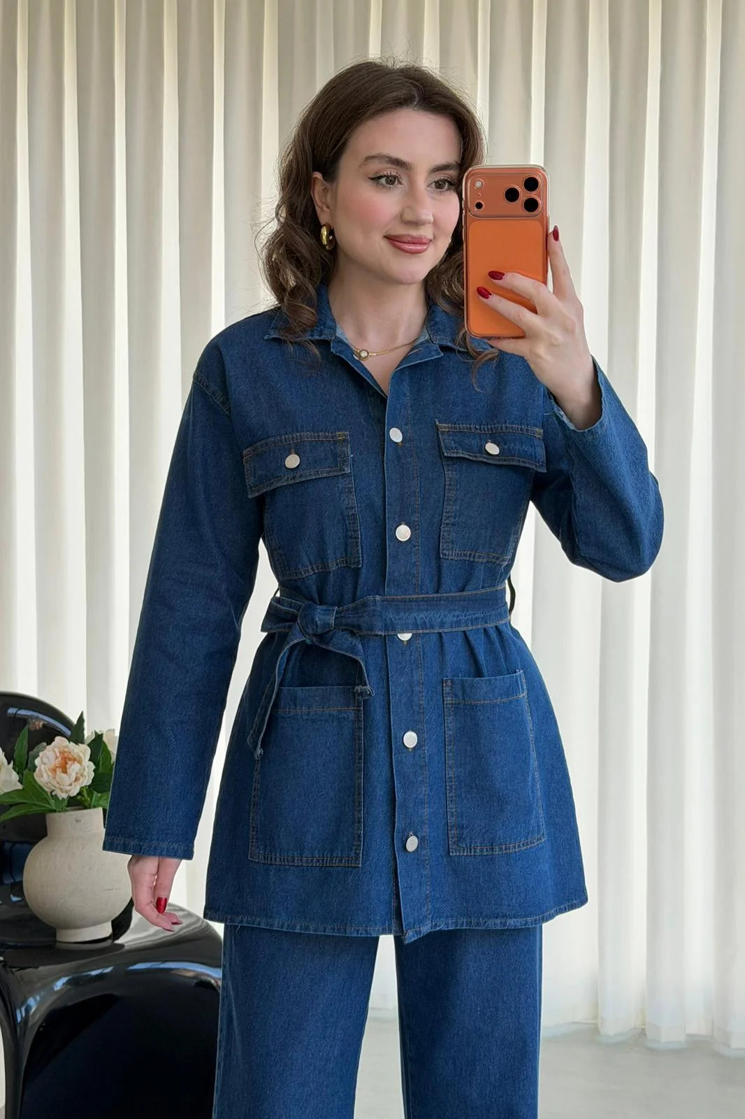 Gelato Navy blue Demin  Co-ord Set with Pants