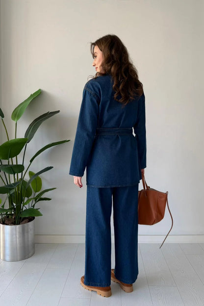 Gelato Navy blue Demin  Co-ord Set with Pants