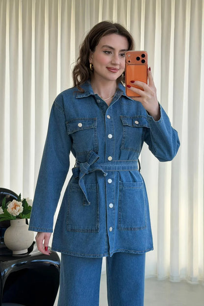 Gelato Light blue Demin Co-ord Set with Pants