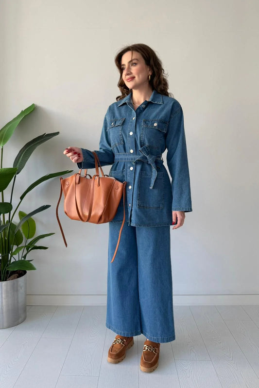 Gelato Light blue Demin Co-ord Set with Pants