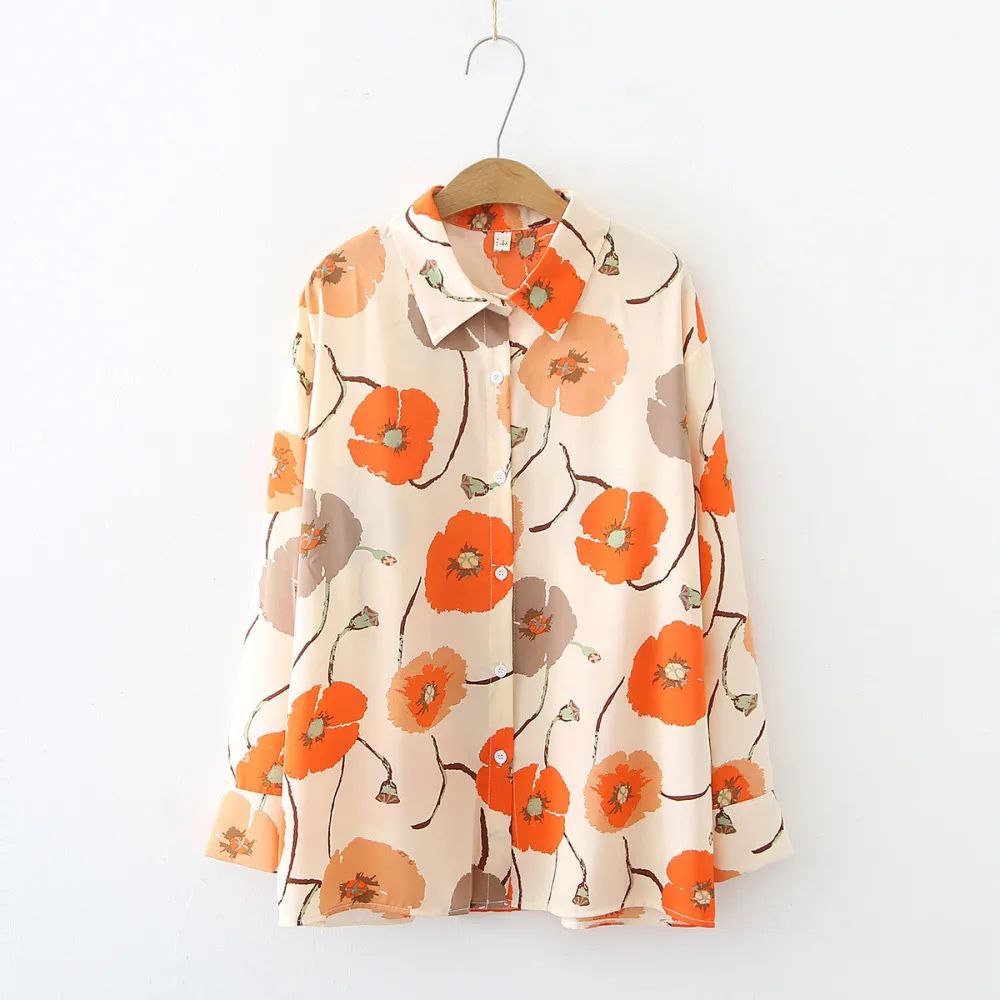 Women Flower Printed Regular Fit Casual Shirt Print Print Top