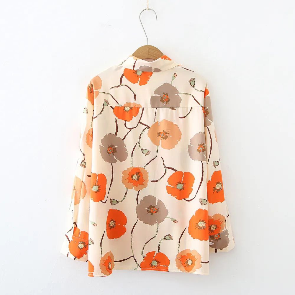 Women Flower Printed Regular Fit Casual Shirt Print Print Top