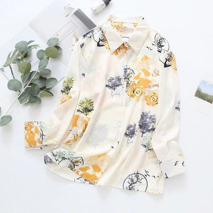 Women Floral Whisper Casual Shirt Print Top